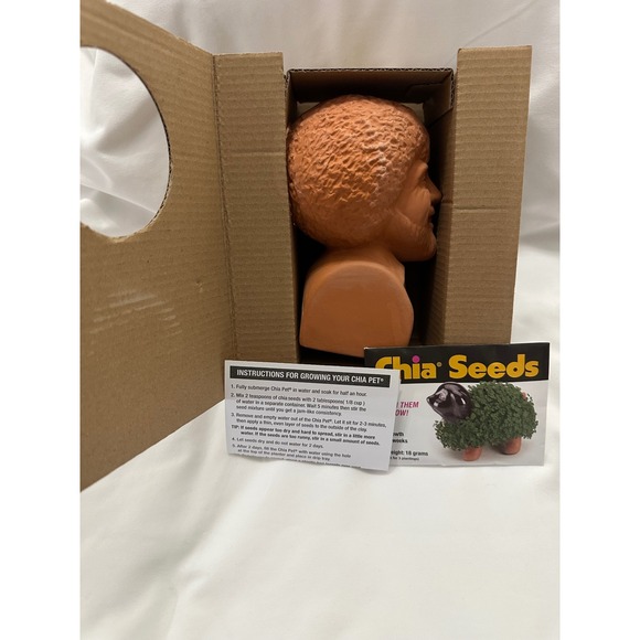 Bob Ross Chia Pet Handmade Planter The Joy of Painting New in Box - Picture 5 of 5
